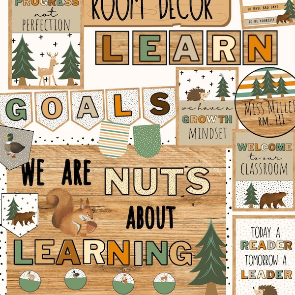 Woodland Classroom Decor [editable]