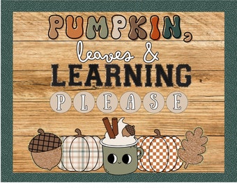 Calabazas, hojas y aprendizaje, por favor [Groovy Fall] Kit de tablón de anuncios