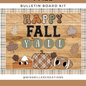 Happy Fall Y&#39;all [Groovy Fall] Bulletin Board Kit