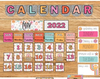 Groovy Glitter Klassenzimmer-Kalender [editierbare Funktionen]