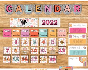 Groovy Glitter Klassenzimmer-Kalender [editierbare Funktionen]