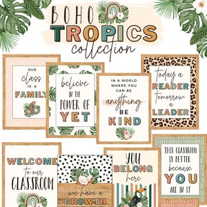 Boho Tropics Classroom Decor Posters