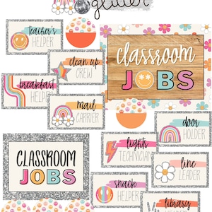 Groovy Glitter Class Jobs Display [editable]