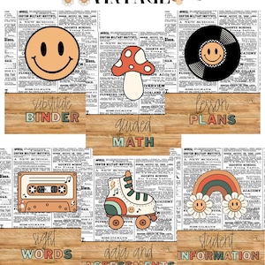 Groovy Vintage Binder Covers [editable]