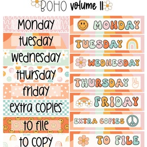 Groovy Boho Volume II 10-Drawer Cart Labels