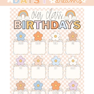 Daisy Dreams Class Birthday Poster Digital Download