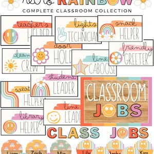 Retro Rainbow Class Jobs Display [editable]
