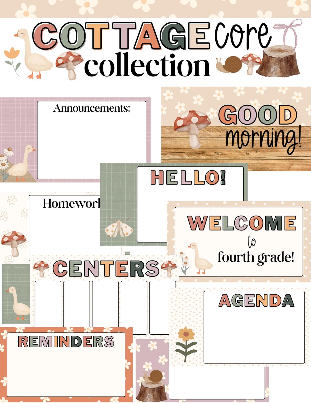 Cottagecore Google Slides Templates - Etsy
