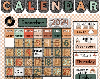 Groovy Vintage Classroom Calendar