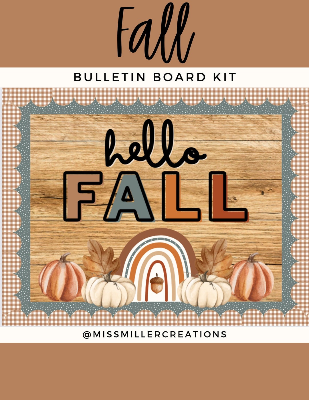 Hello Fall Bulletin Board Kit fall/seasonal holiday classroom Decor - Etsy