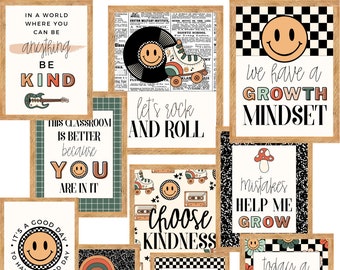 Groovy Vintage Classroom Quote Posters