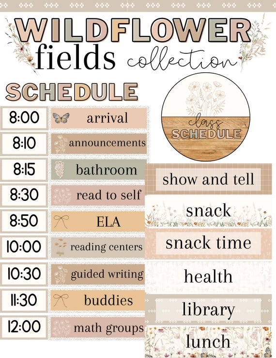 Wildflower Fields Classroom Schedule [editable]