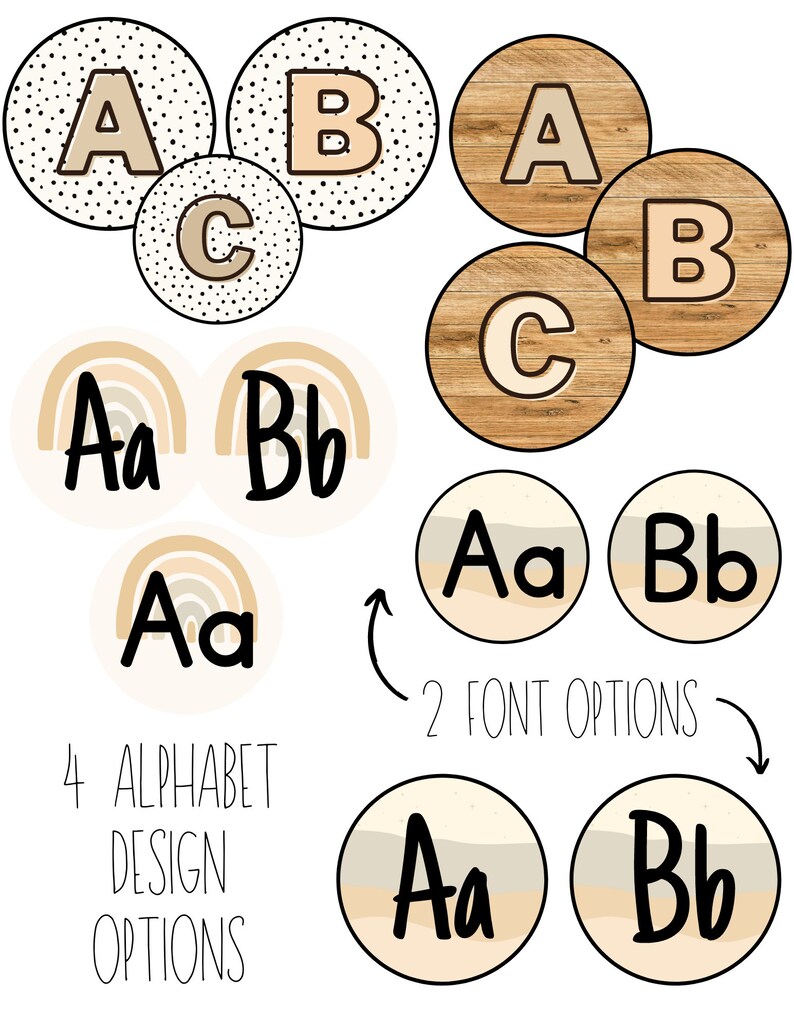 Neutral Boho Rainbow Word Wall [editable] - Etsy