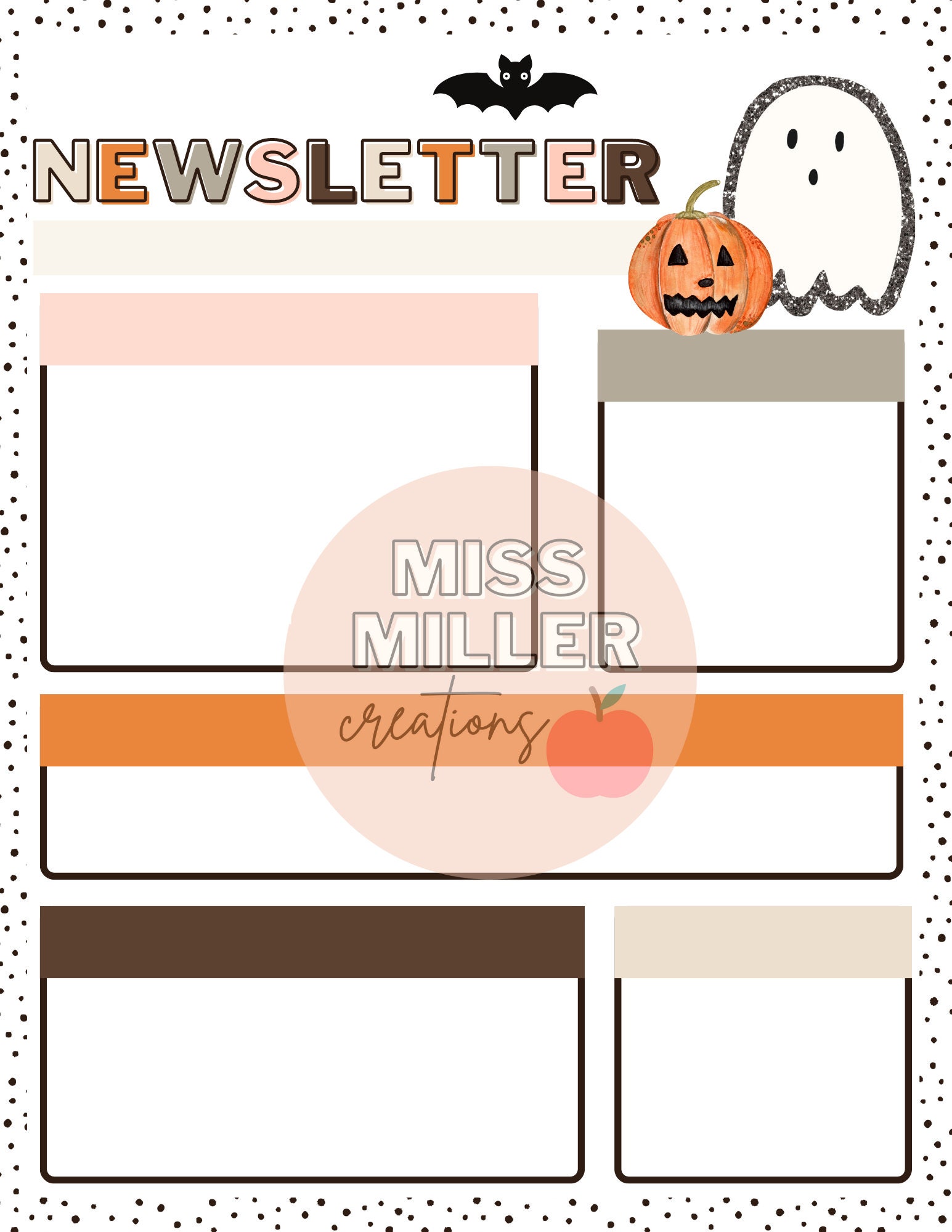 Boho Halloween Newsletter Template editable Etsy Boho Halloween Newsletter Template editable Etsy