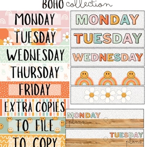 Groovy Boho 10-Drawer Cart Labels [editable features]