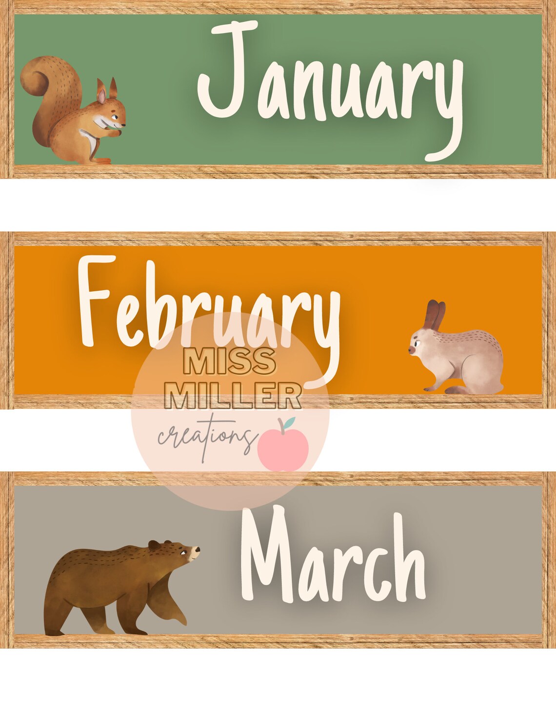 Woodland Interactive Classroom Calendar editable Etsy