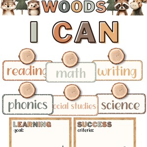 Out of the Woods Learning Goal Posters/I can statements/focus wall