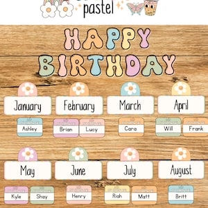 Groovy Pastel Class Birthday Display