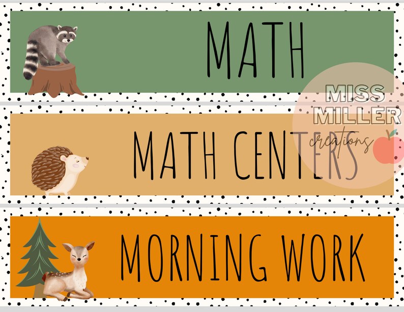 Woodland Visual Classroom Schedule Editable, Forest Theme Daily ...
