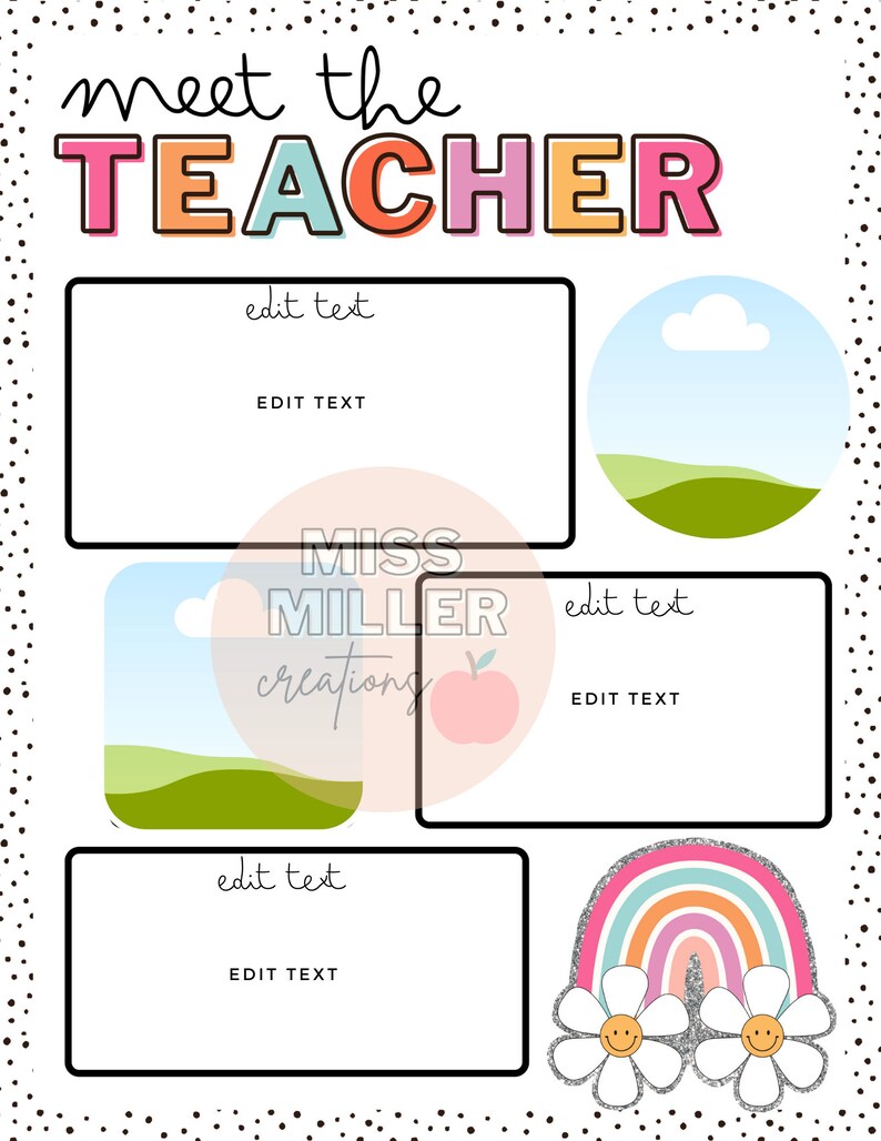 Groovy Glitter Meet the Teacher Template - Etsy