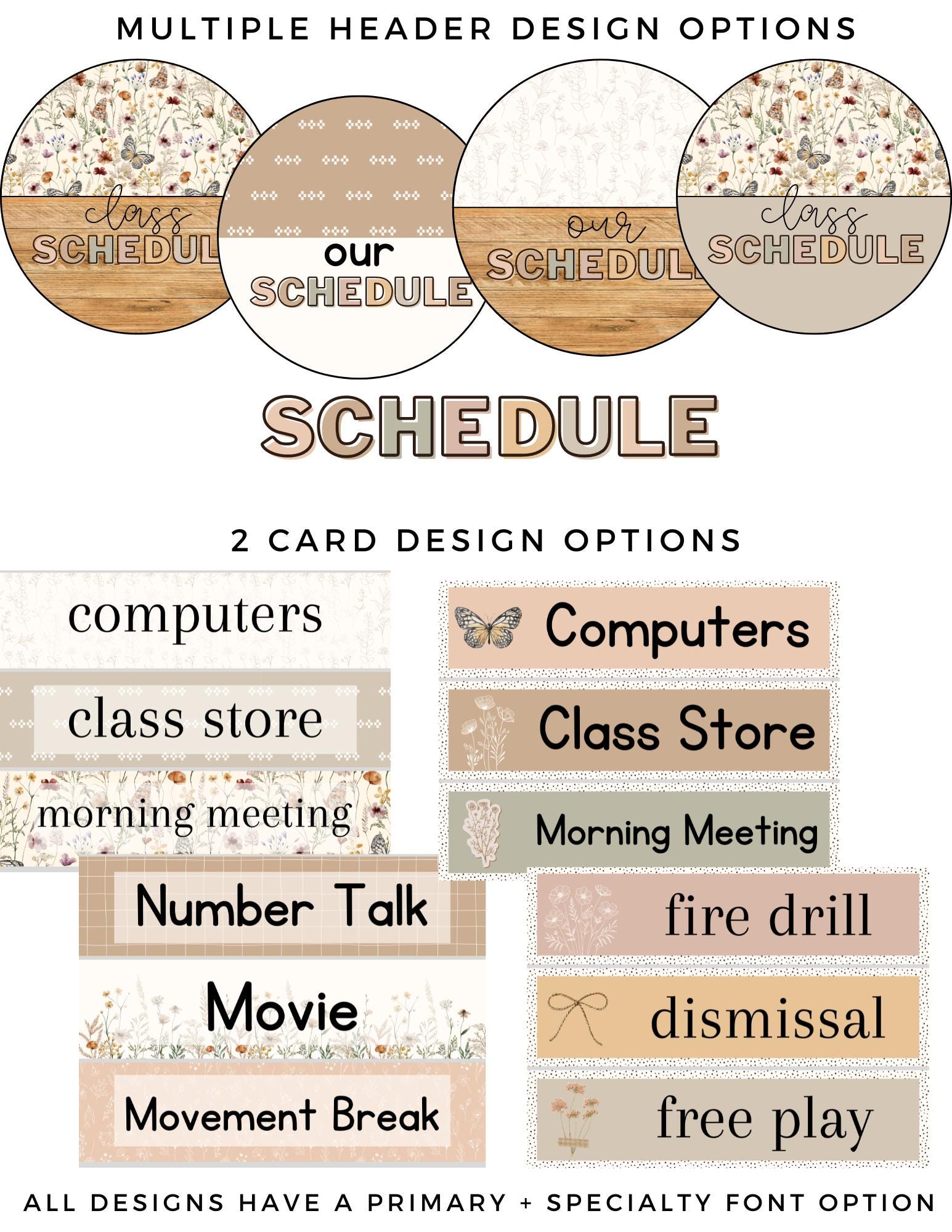 Wildflower Fields Classroom Schedule [editable] - Etsy