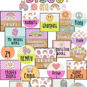 Disco Era Classroom Labels [editable]