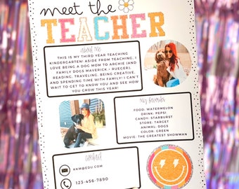 Groovy Glitter Meet the Teacher Template