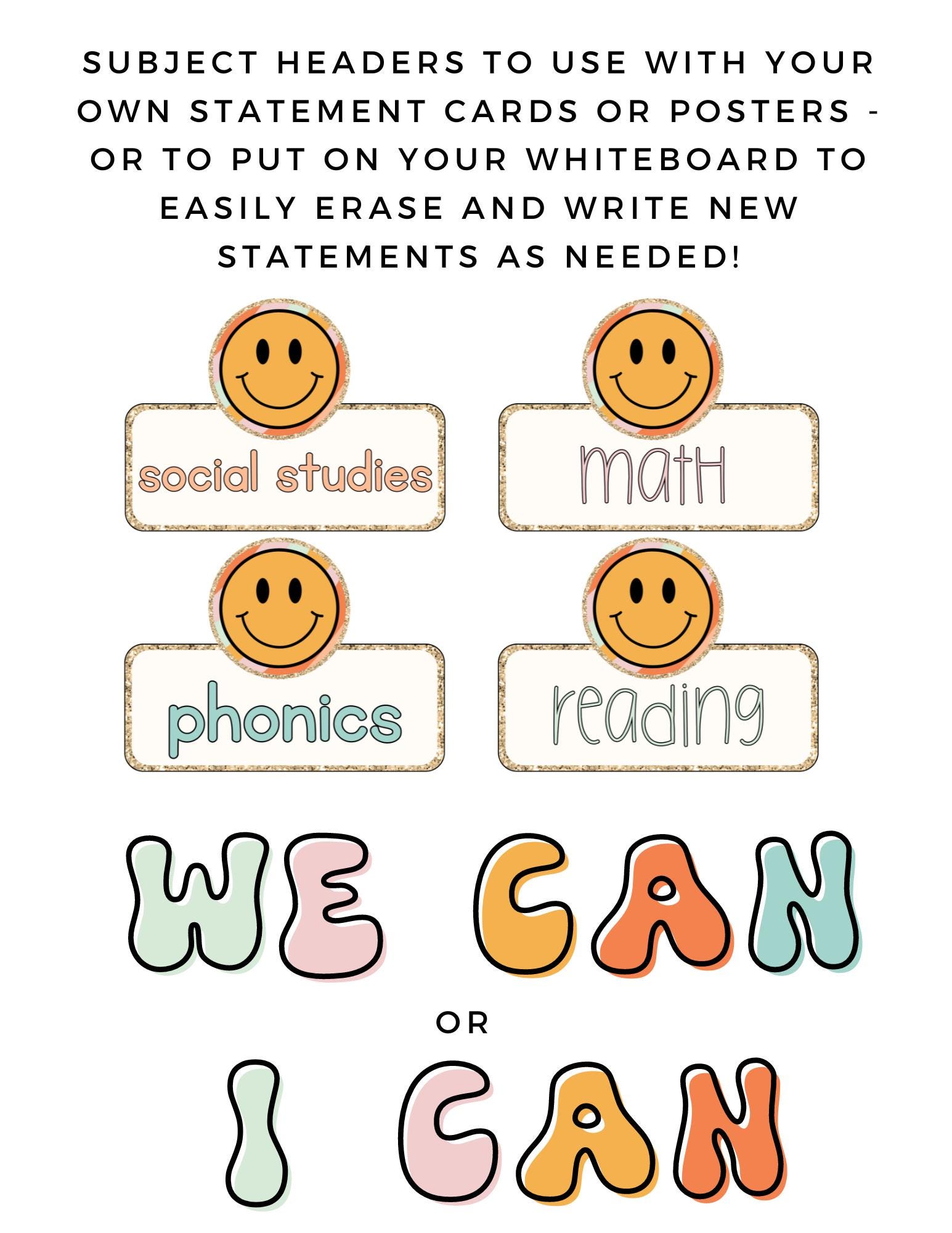 Groovy Boho Volume II Learning Goal Posters/i Can Statements/focus Wall ...