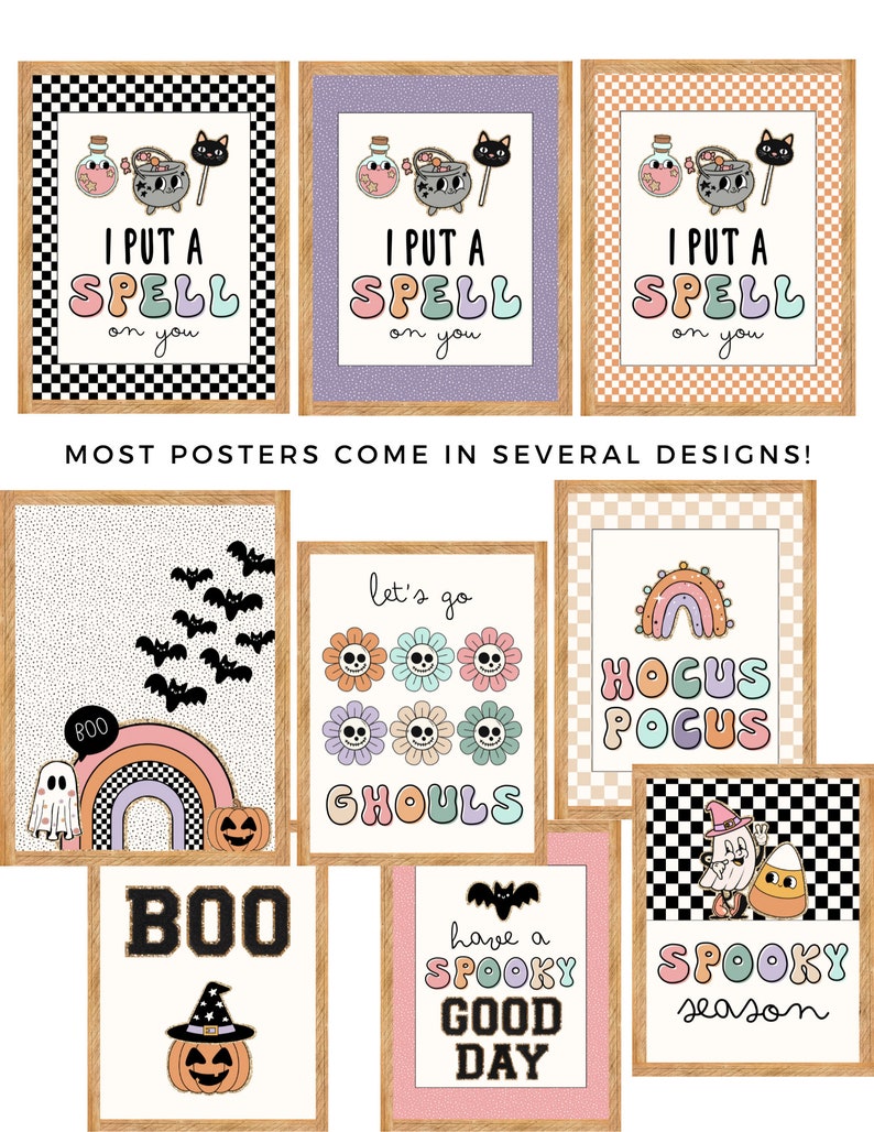 Groovy Halloween Classroom Decor Posters - Etsy