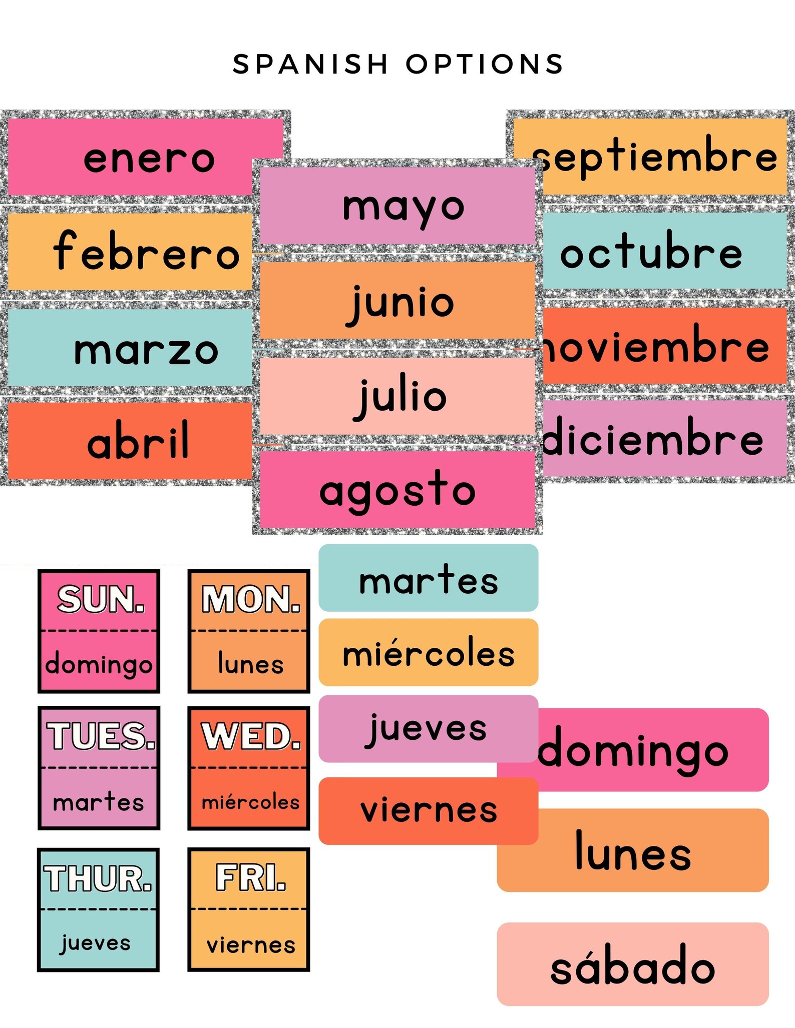 Groovy Glitter Classroom Calendar editable Features Etsy