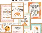 Groovy Boho Classroom Quote Posters [EDITABLE]