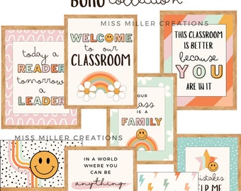 Groovy Boho Classroom Quote Posters