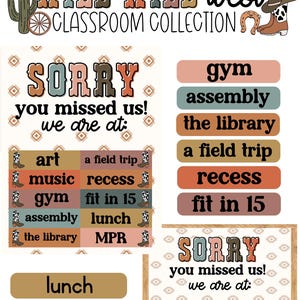 Wild Wild West Where Are We Classroom Door Sign [editable]
