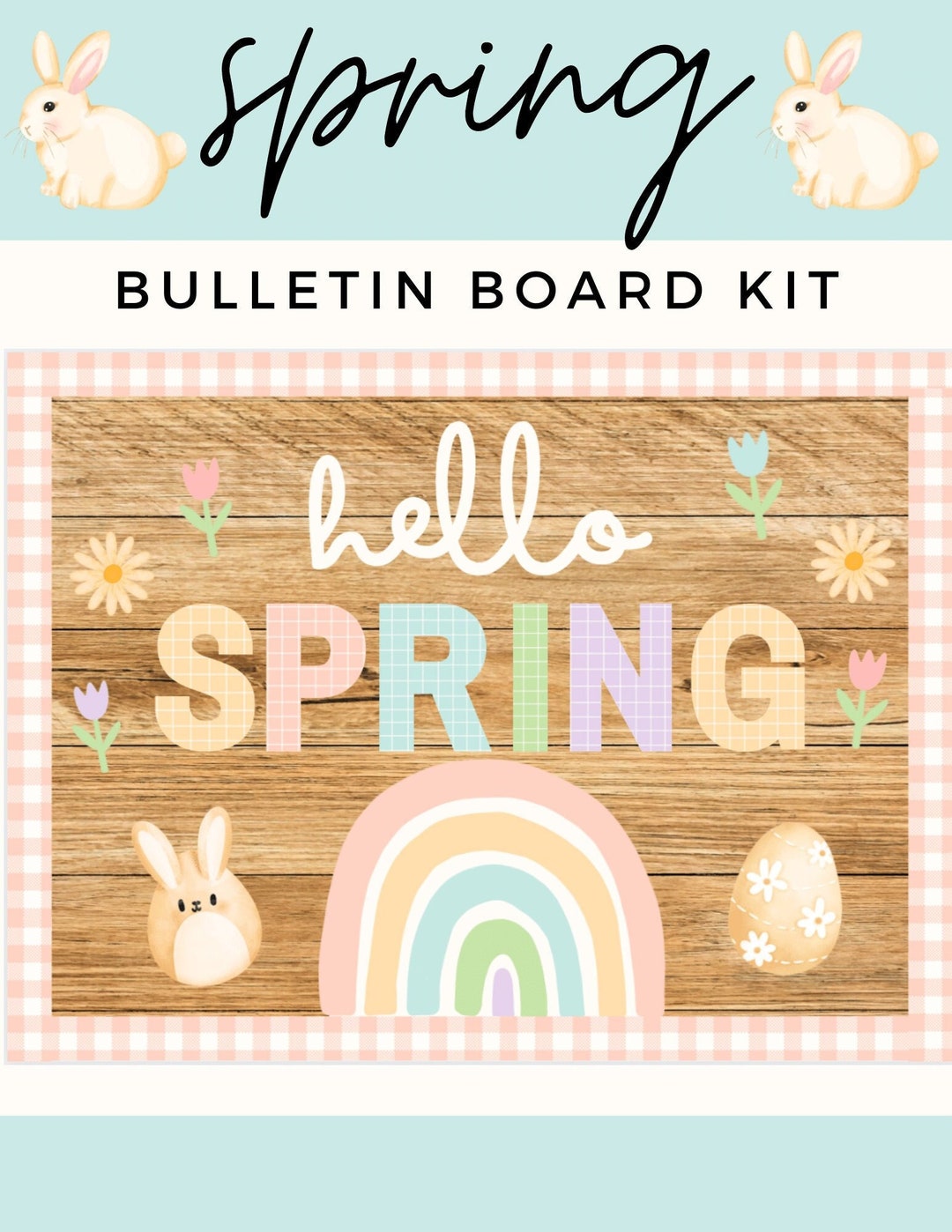 Hello Spring Bulletin Board Kit Etsy
