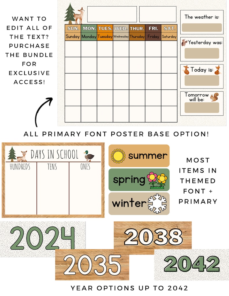 Woodland Classroom Calendar image 3