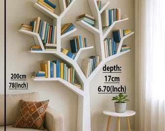 Tree Book Shelf, Decorative Wooden Tree Bookcases, Decorative Library, Farmhouse Bookshelves, Tree Branch Bookshelves, Baum Bücherregal