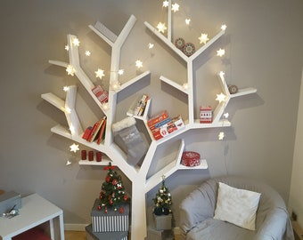 Decorative Wooden Tree Bookcases, Book stand, Farmhouse Bookshelves, Decorative Library,  Rustic Tree Branch Bookshelves,