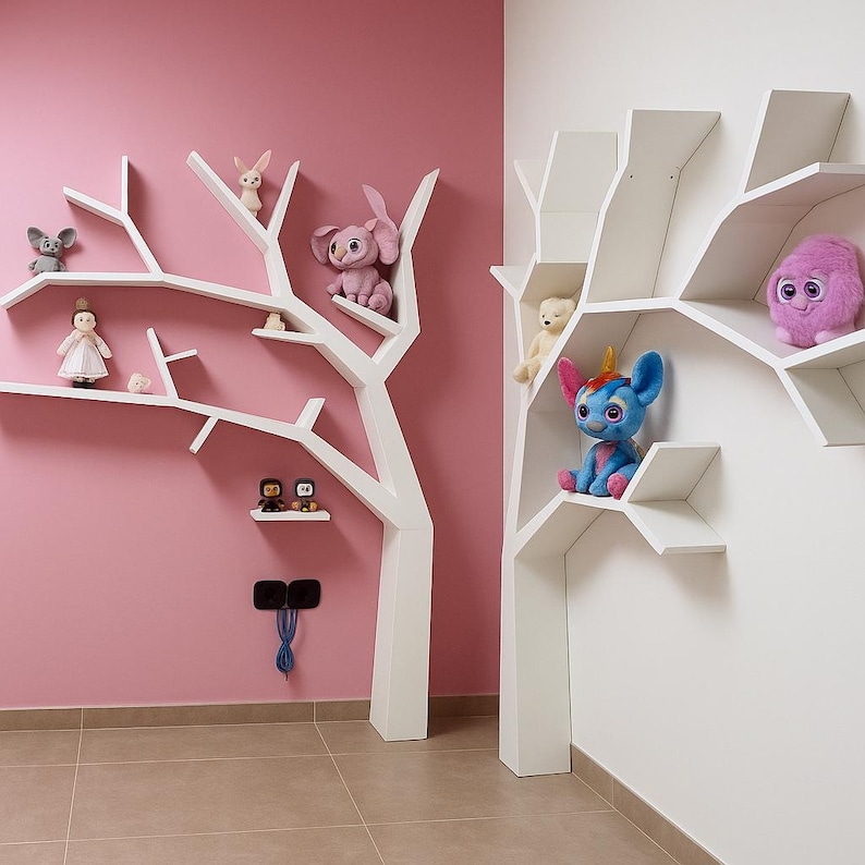 Estantería de madera de doble cara diseñada a medida. Apta para esquinas o paredes rectas. Tamaño y color personalizables. imagen 1
