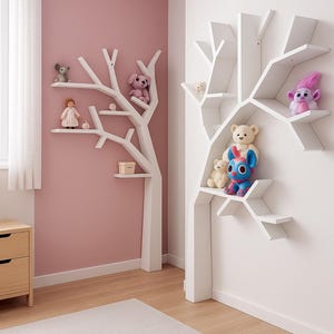 Estantería de madera de doble cara diseñada a medida. Apta para esquinas o paredes rectas. Tamaño y color personalizables. imagen 5