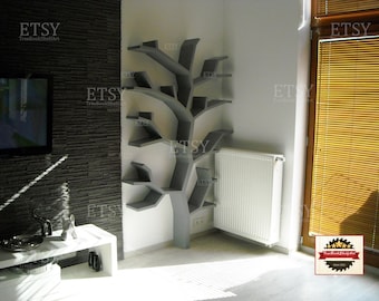 Handmade Tree Bookcase, Custom Wood Bookshelf, Tree Branch Design