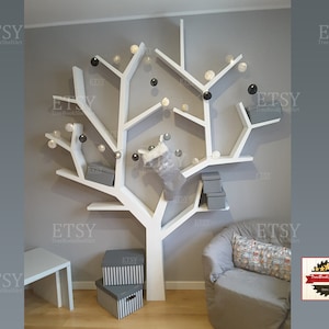 Decorative Library, Tree Branch Wall Bookcases , Tree Bookshelves, Unique Rustic, Book stand, Farmhouse Bookshelves
