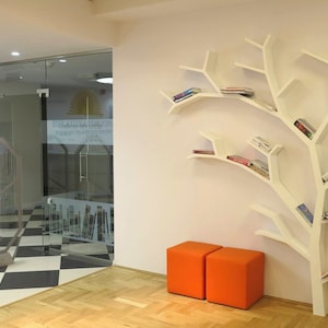 Farmhouse Wooden Tree Bookcases, Rustic Tree Branch Bookshelves, Decorative Book stand, Decorative Library