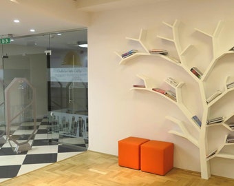Farmhouse Wooden Tree Bookcases, Rustic Tree Branch Bookshelves, Decorative Book stand, Decorative Library