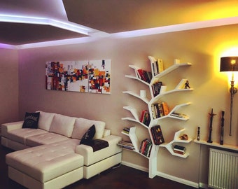 Handmade Wooden Tree Bookshelf, Decorative Library