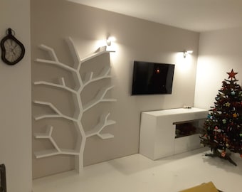 Handmade Wooden Tree Bookshelf, Rustic Branch Design