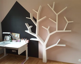 Handmade Pine Tree Bookshelf, Farmhouse Rustic Wall Decor