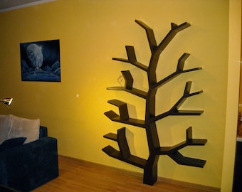Handmade Rustic Tree Bookshelf: Solid Wood Children's Room Bookcase