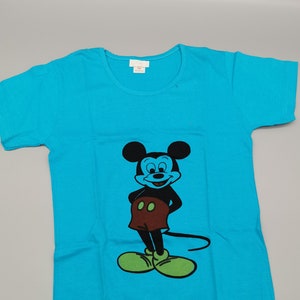 Deadstock 80s Children's Mickey Mouse T-Shirt Rib Shirt Size 140 134 Space Age Vintage Tank Top Shirt 90s NOS