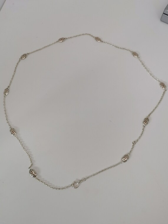 charming vintage silver colored necklace 61 cm 60… - image 5