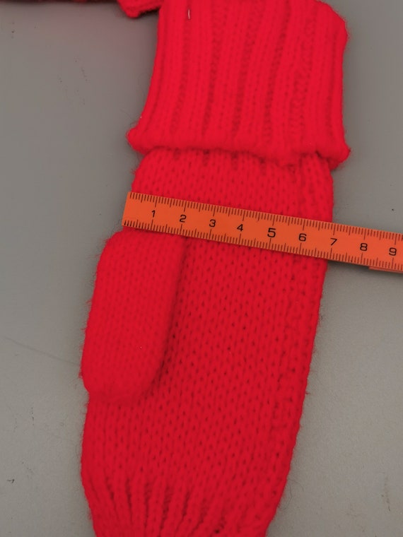 Original 70s Ergee Knit Gloves Mittens Size 3.5 V… - image 9